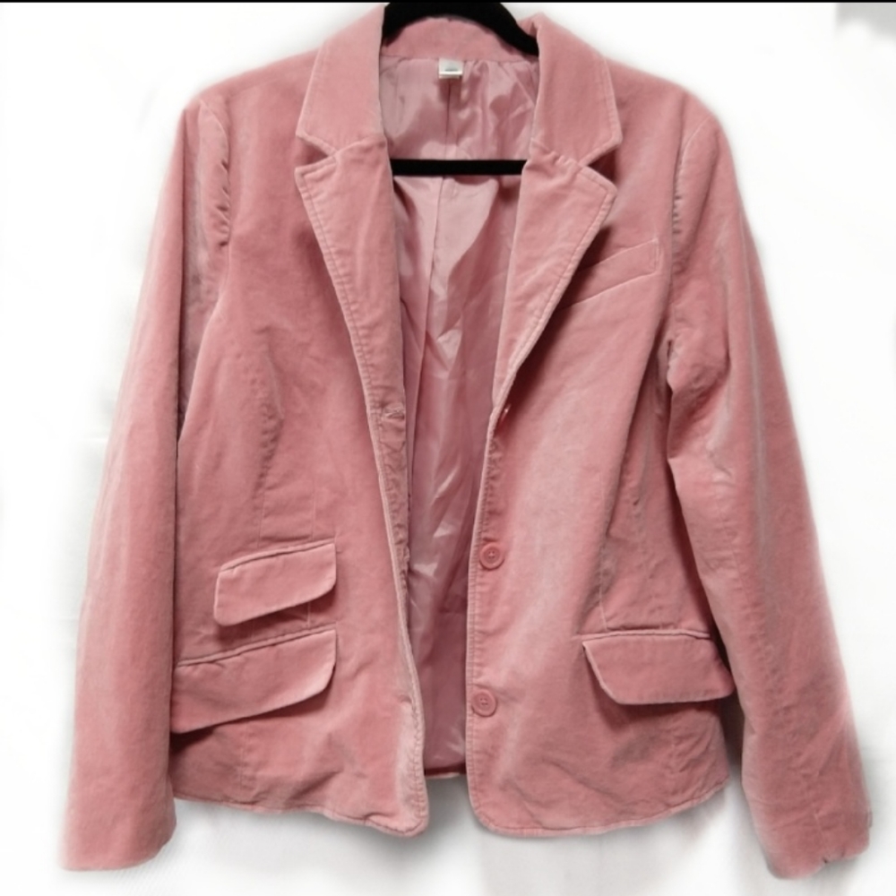 Pink Velvet Blazer Cotton Jacket